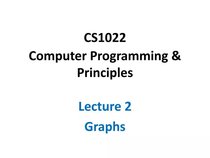 cs1022 computer programming principles