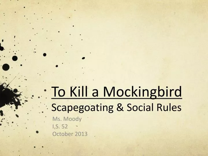 to kill a mockingbird scapegoating social rules