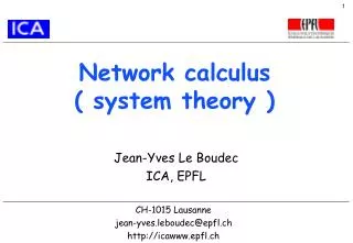 Network calculus ( system theory )