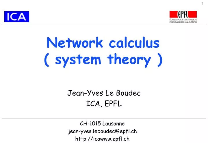 network calculus system theory