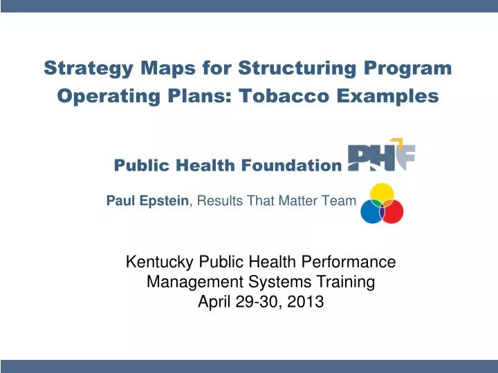 strategy maps for structuring program operating plans tobacco examples