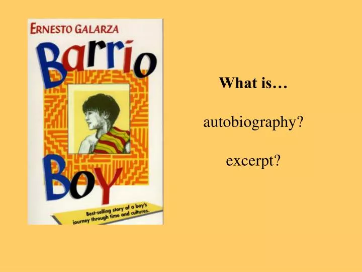 what is autobiography excerpt