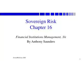 Sovereign Risk Chapter 16