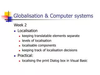 Globalisation &amp; Computer systems