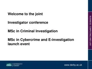 MSc. in Criminal Investigation