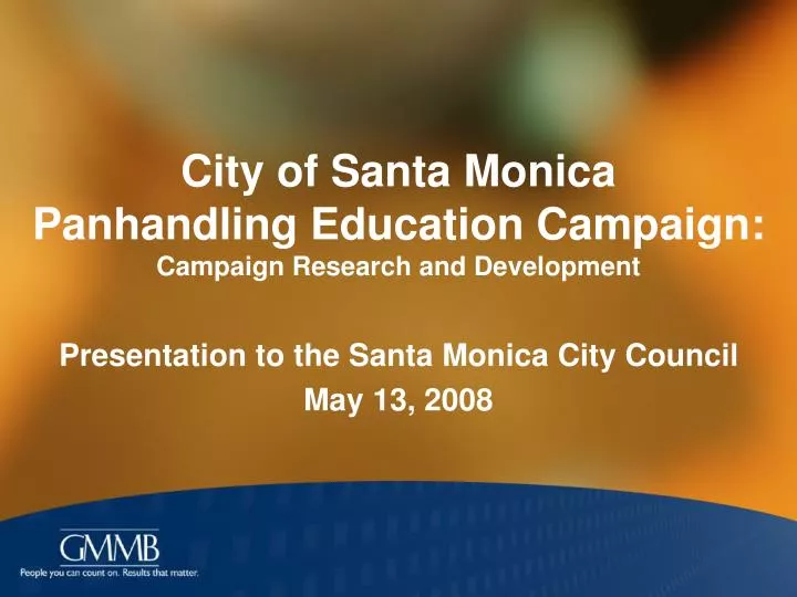 city of santa monica panhandling education campaign campaign research and development