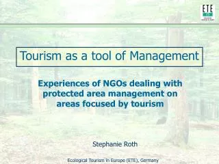 Tourism as a tool of Management