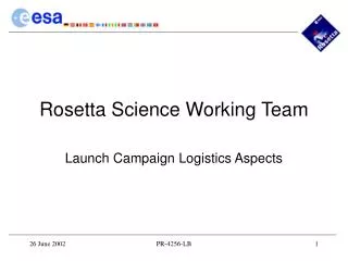 Rosetta Science Working Team