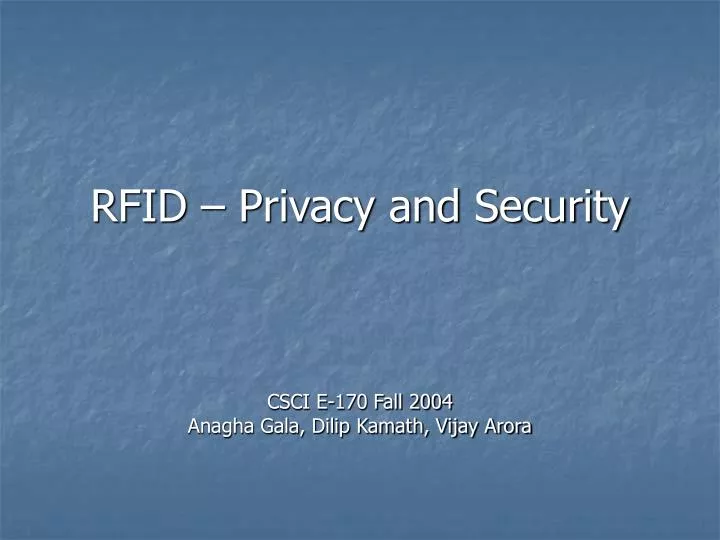 rfid privacy and security