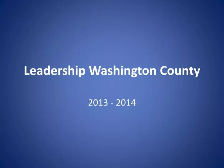 leadership washington county
