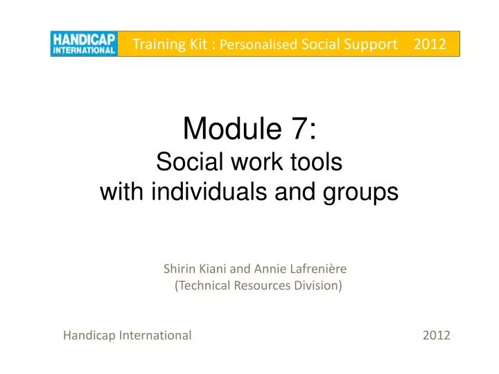 module 7 social work tools with individuals and groups