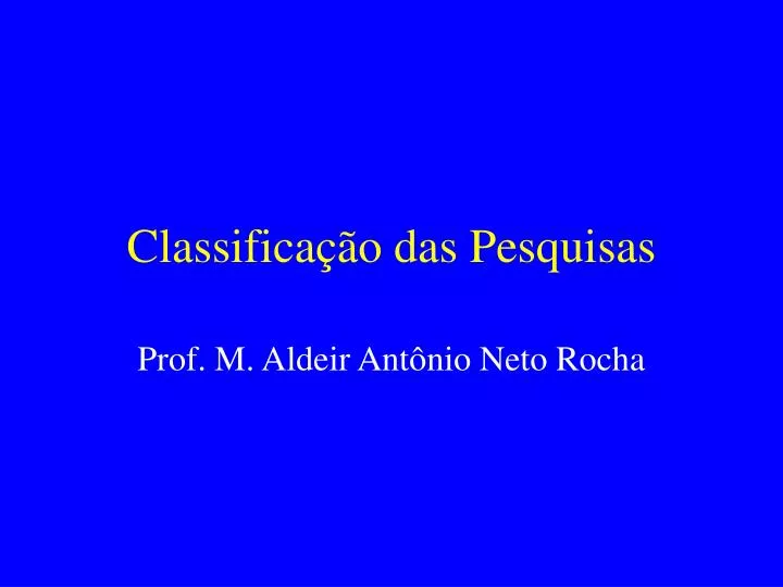 classifica o das pesquisas