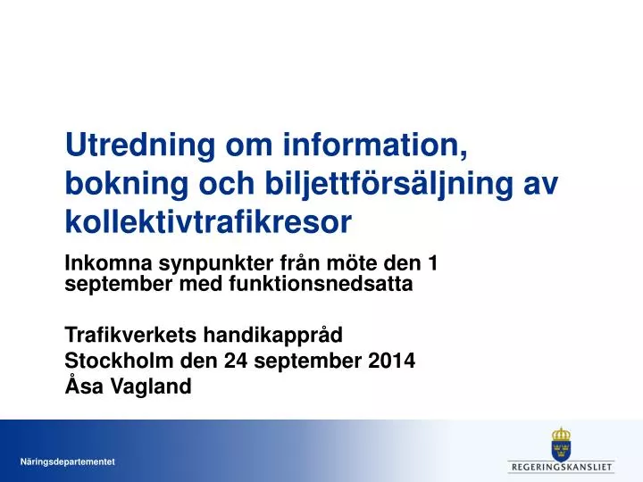 utredning om information bokning och biljettf rs ljning av kollektivtrafikresor
