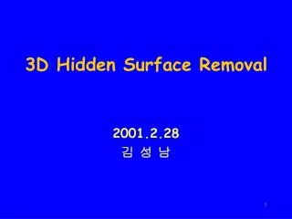 3D Hidden Surface Removal