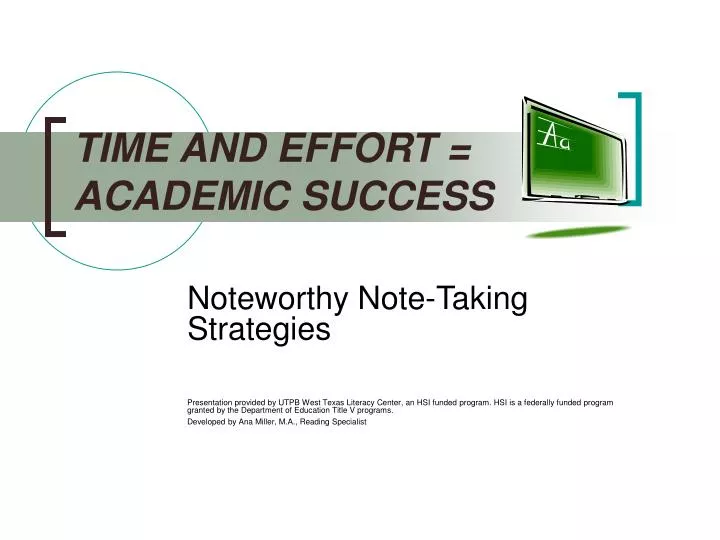 time and effort academic success