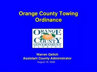 Orange County Towing Ordinance