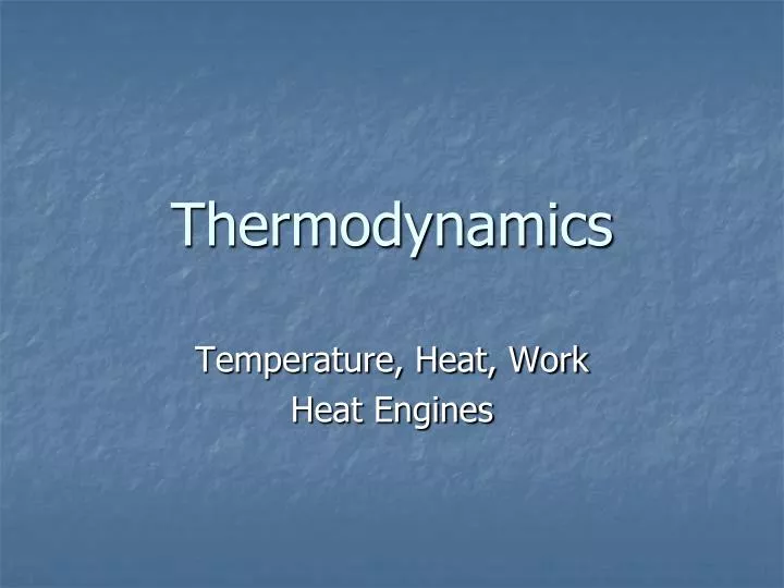 thermodynamics