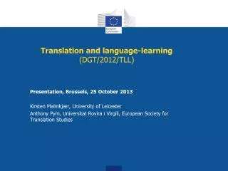 Translation and language-learning (DGT/2012/TLL)
