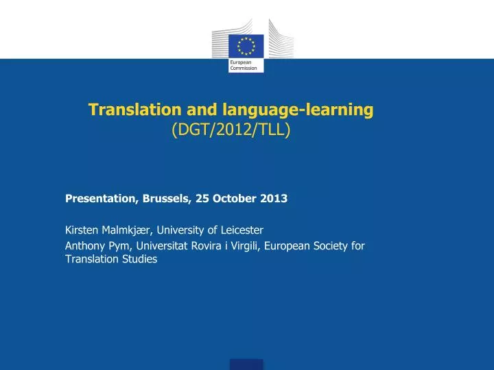 translation and language learning dgt 2012 tll