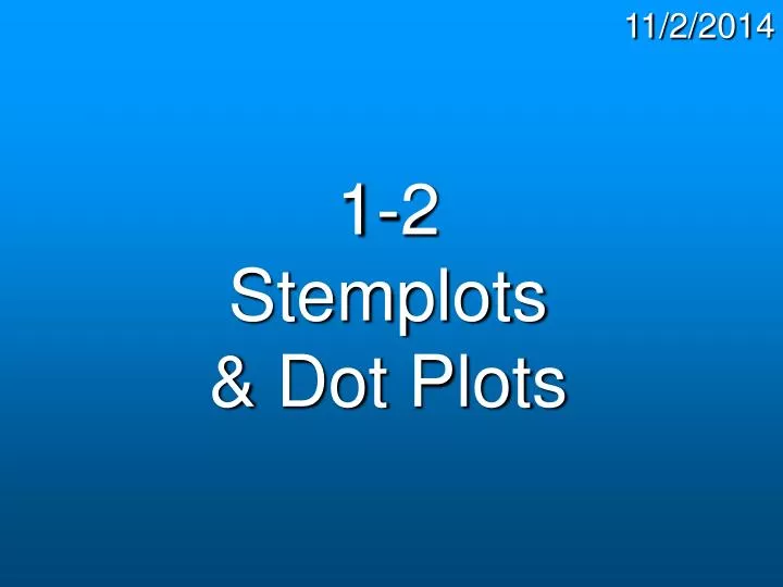 1 2 stemplots dot plots