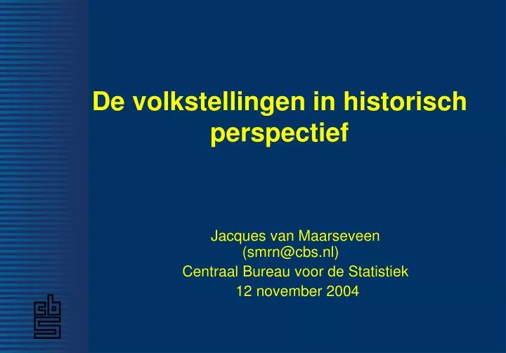 de volkstellingen in historisch perspectief