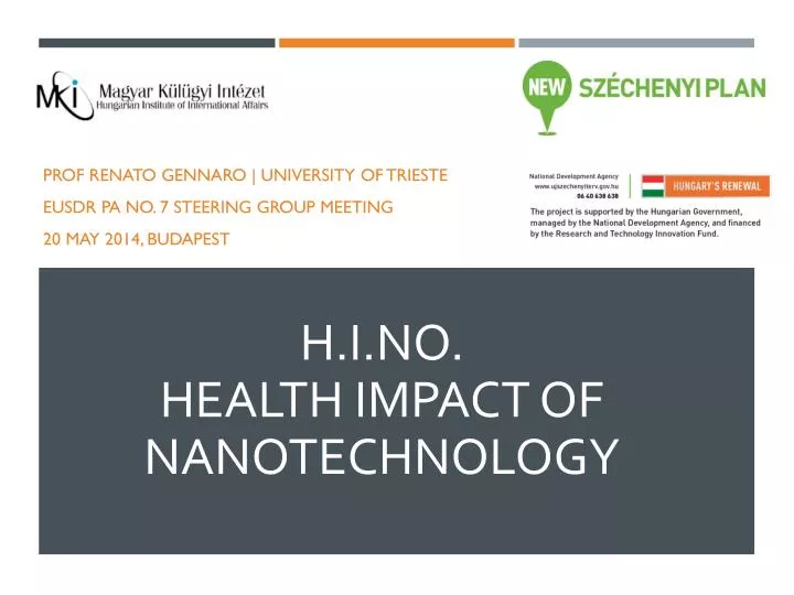 h i no health impact of nanotechnology