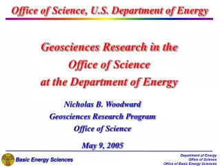 Geosciences Research in the Office of Science at the Department of Energy