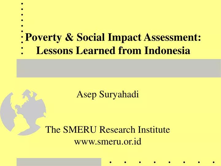 poverty social impact assessment lessons learned from indonesia