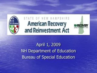 April 1, 2009 NH Department of Education Bureau of Special Education