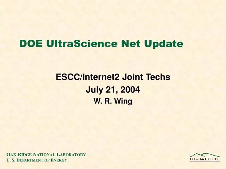 doe ultrascience net update