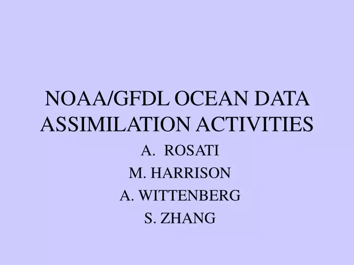 noaa gfdl ocean data assimilation activities