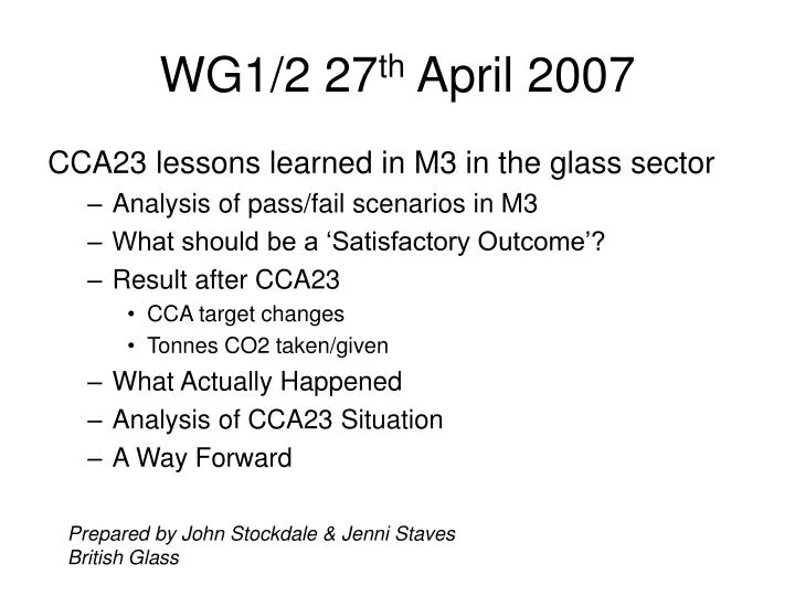 wg1 2 27 th april 2007