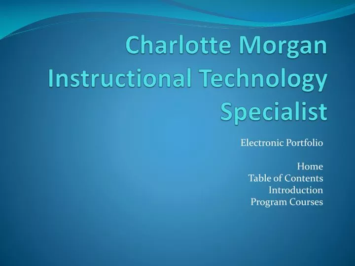 charlotte morgan instructional technology specialist