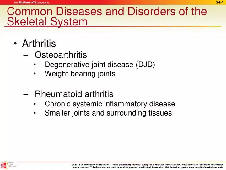 common diseases and disorders of the skeletal system