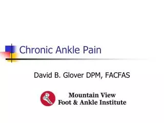 Chronic Ankle Pain
