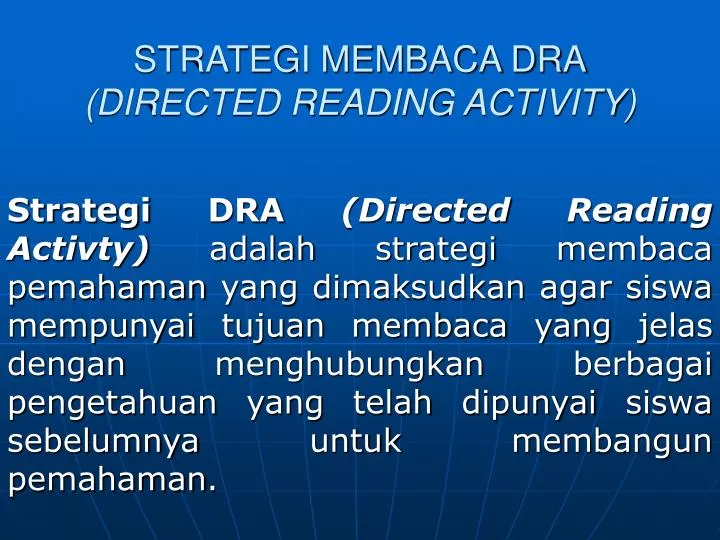 strategi membaca dra directed reading activity
