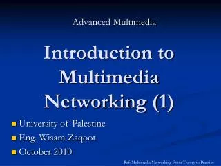 Introduction to Multimedia Networking (1)