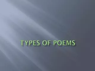 Types of Poems