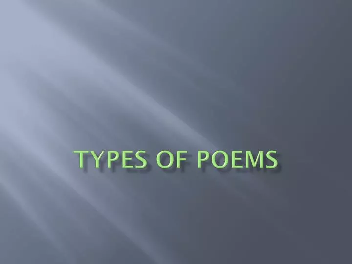 types of poems