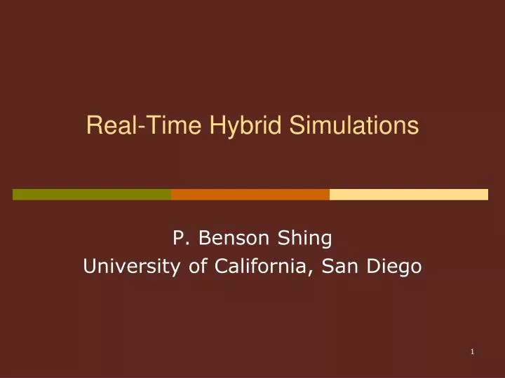 real time hybrid simulations