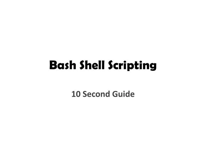 bash shell scripting