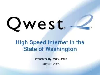 High Speed Internet in the State of Washington