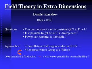 Field Theory in Extra Dimensions