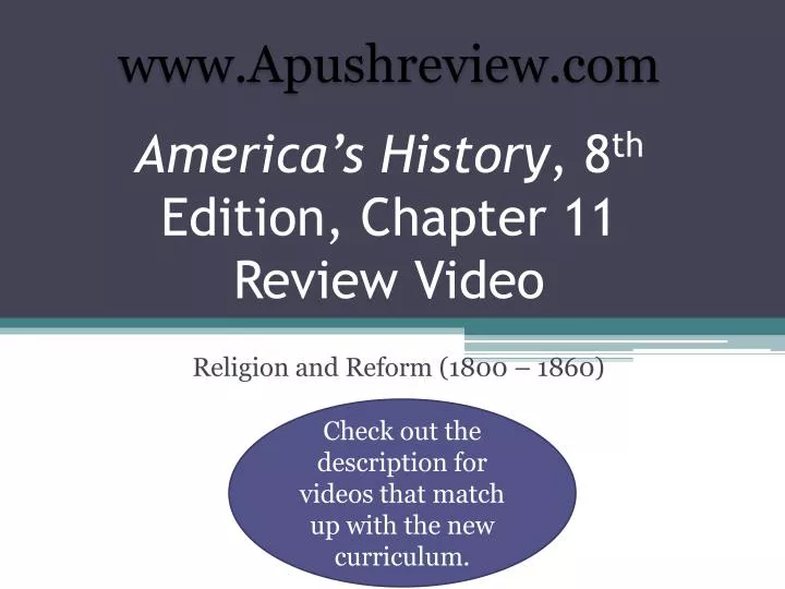 america s history 8 th edition chapter 11 review video