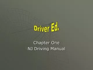 Chapter One NJ Driving Manual