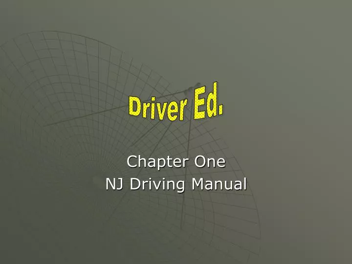 chapter one nj driving manual