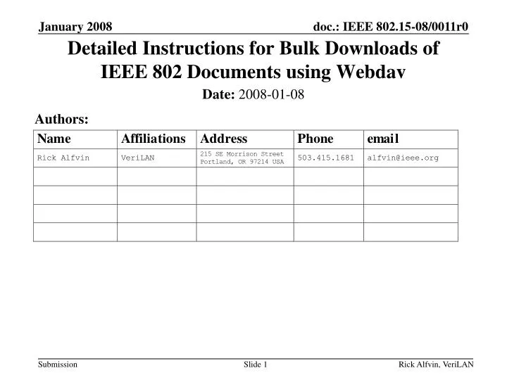 detailed instructions for bulk downloads of ieee 802 documents using webdav