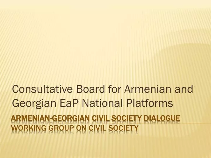 consultative board for armenian and georgian eap national platforms