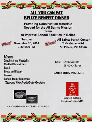 ALL YOU CAN EAT BELIZE BENEFIT DINNER