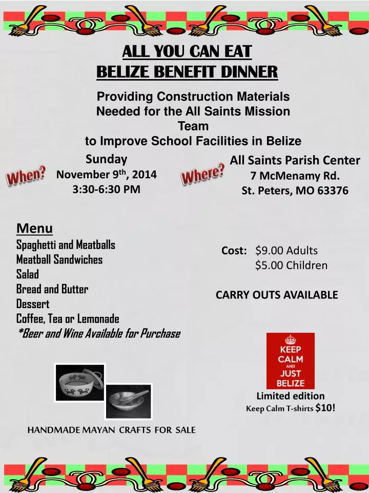 all you can eat belize benefit dinner